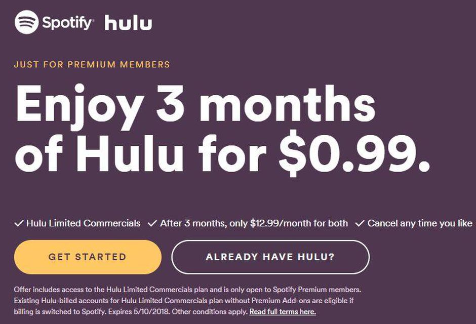 Can You Get Spotify Premium Free With Hulu